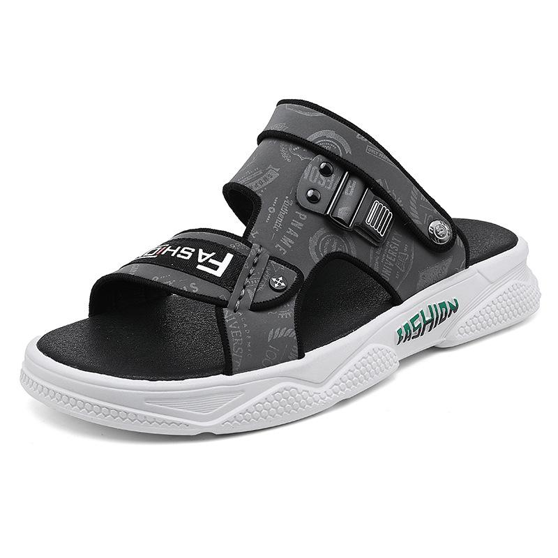 Slippers men's summer new personalized design outdoor leather soft bottom shock absorption casual sandals