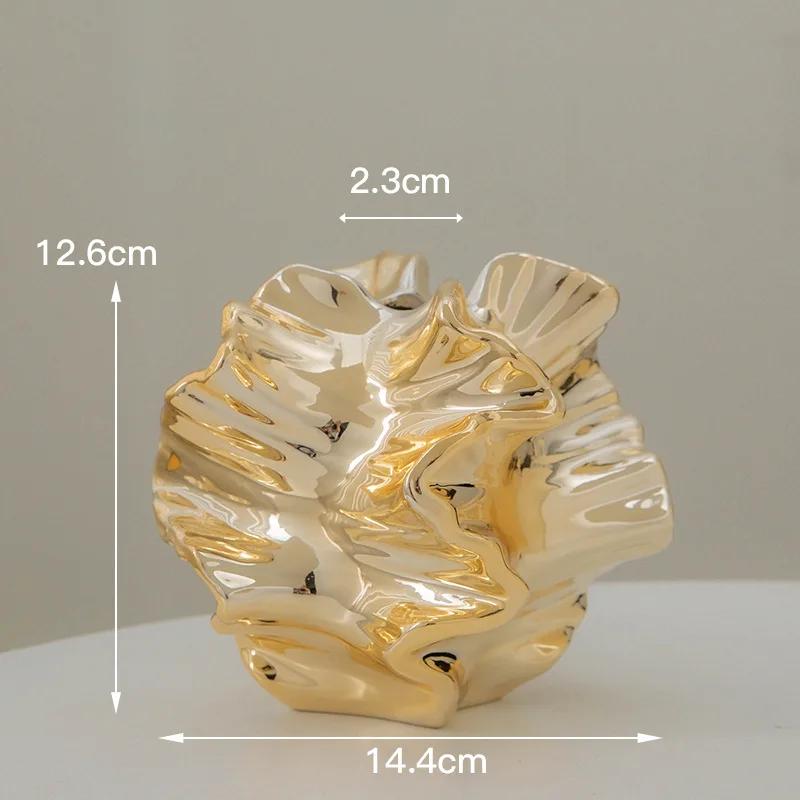 

Нерівномірна Плісирована Ваза Креативні Абстрактні Вироби Керамічний Квітковий Горщик Настільна Прикраса Керамічна Композиція з Квітів Ваза для Сухоцвітів