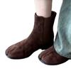 Sheepskin version~ Korean version of niche pig's trotters split-toed boots Chelsea boots Martin boots women's autumn and winter velvet versatile sh