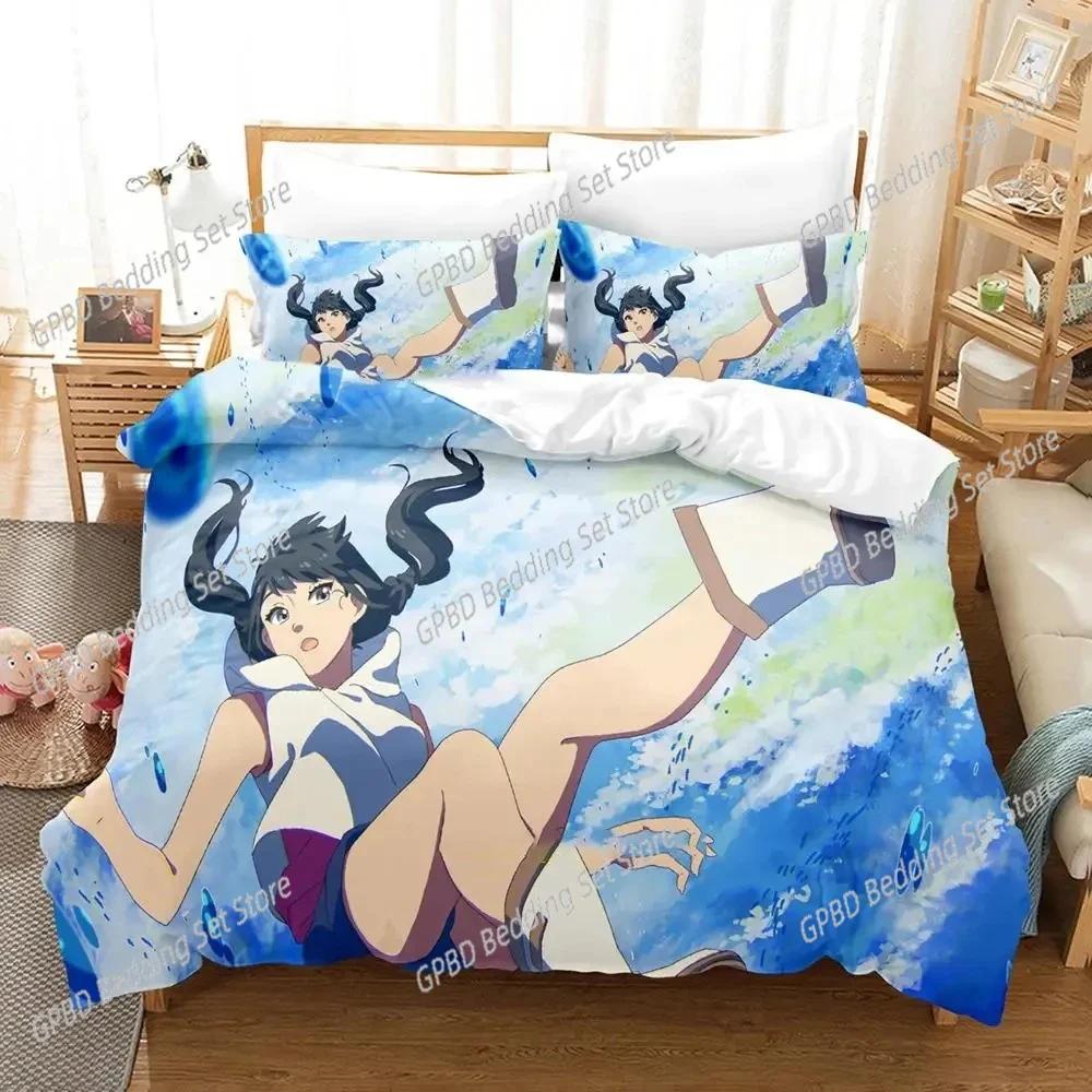 Comforter Anime Weathering With You Bedding Set 3D Printed Suitable For Bedroom Kids Home Textile
