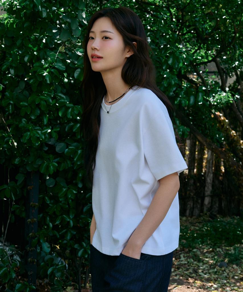 HYOJI 26 Ss Crop Short Sleeve T-Shirt (Round/U-Neck) (Type B)
