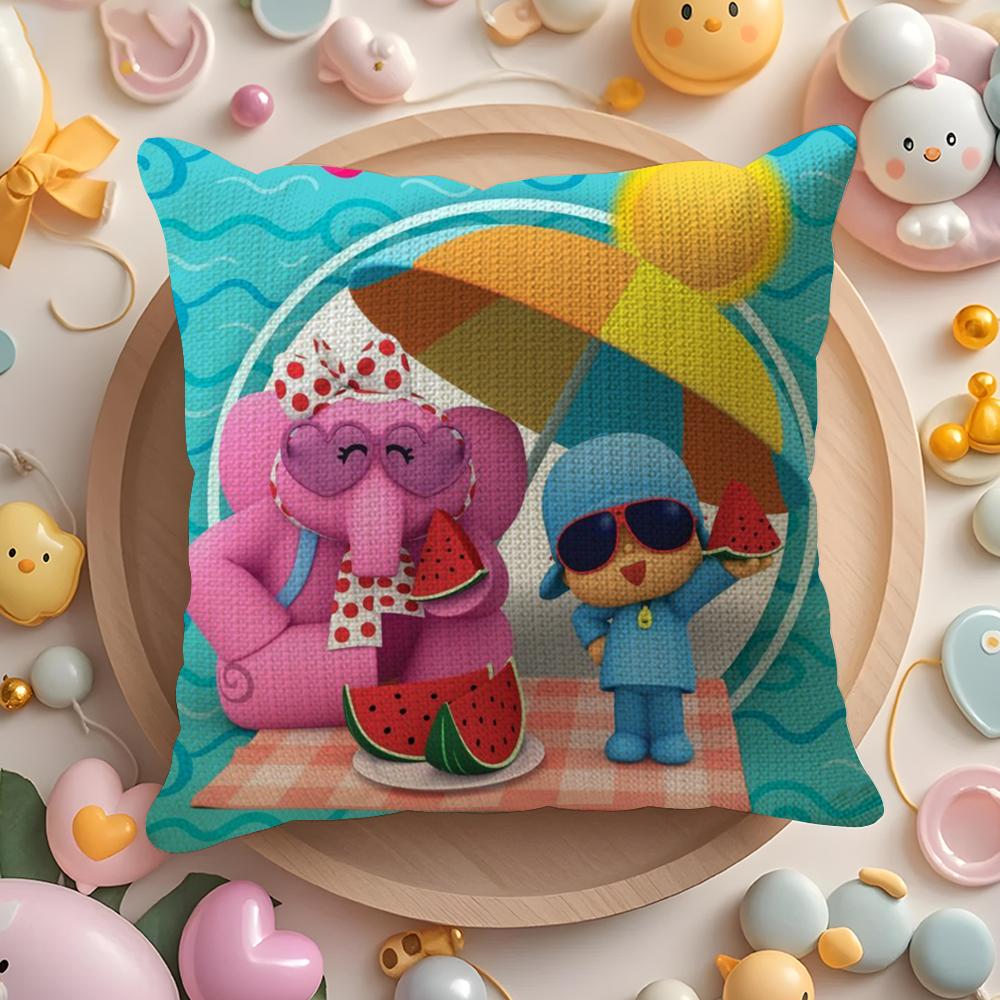 B-Boy-Girl-Pocoyo Kissenbezug Natürlicher Leinen Bio-Stoff Beidseitiger Druck Sofa Heimdeko Geschenk Kissenhülle