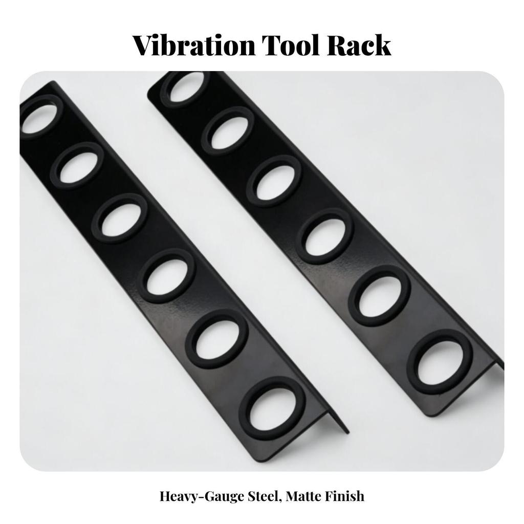 Hand Tool Storage Rack Black with Spacers Wall-Mounted for Workshop