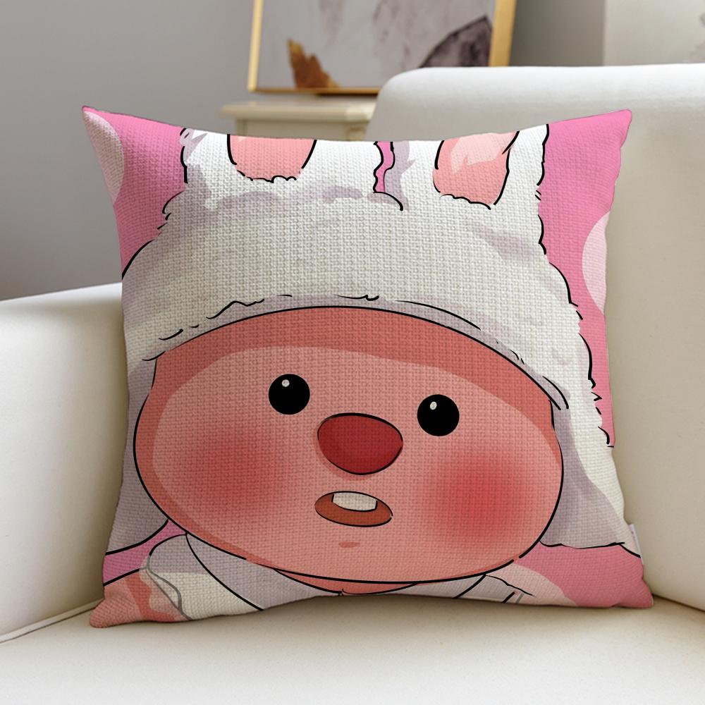Silly LloopyS Cushion Cover Breathable and skinfriendly linen pillowcase square removable and washable cushion