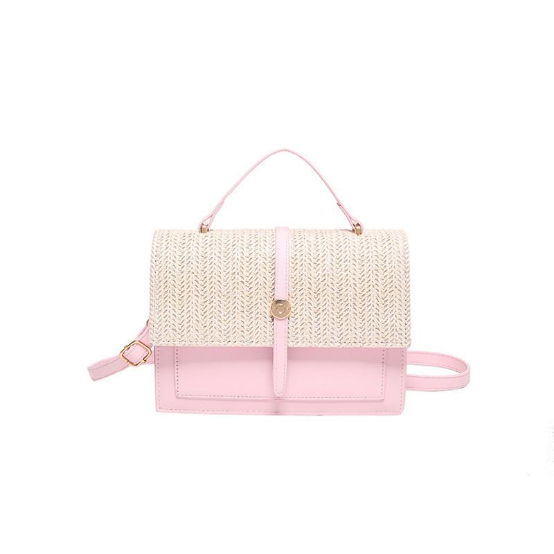 Stylish Pu Woven Shoulder Bag 2024 Summer Trendy Patchwork Small Crossbody For Women