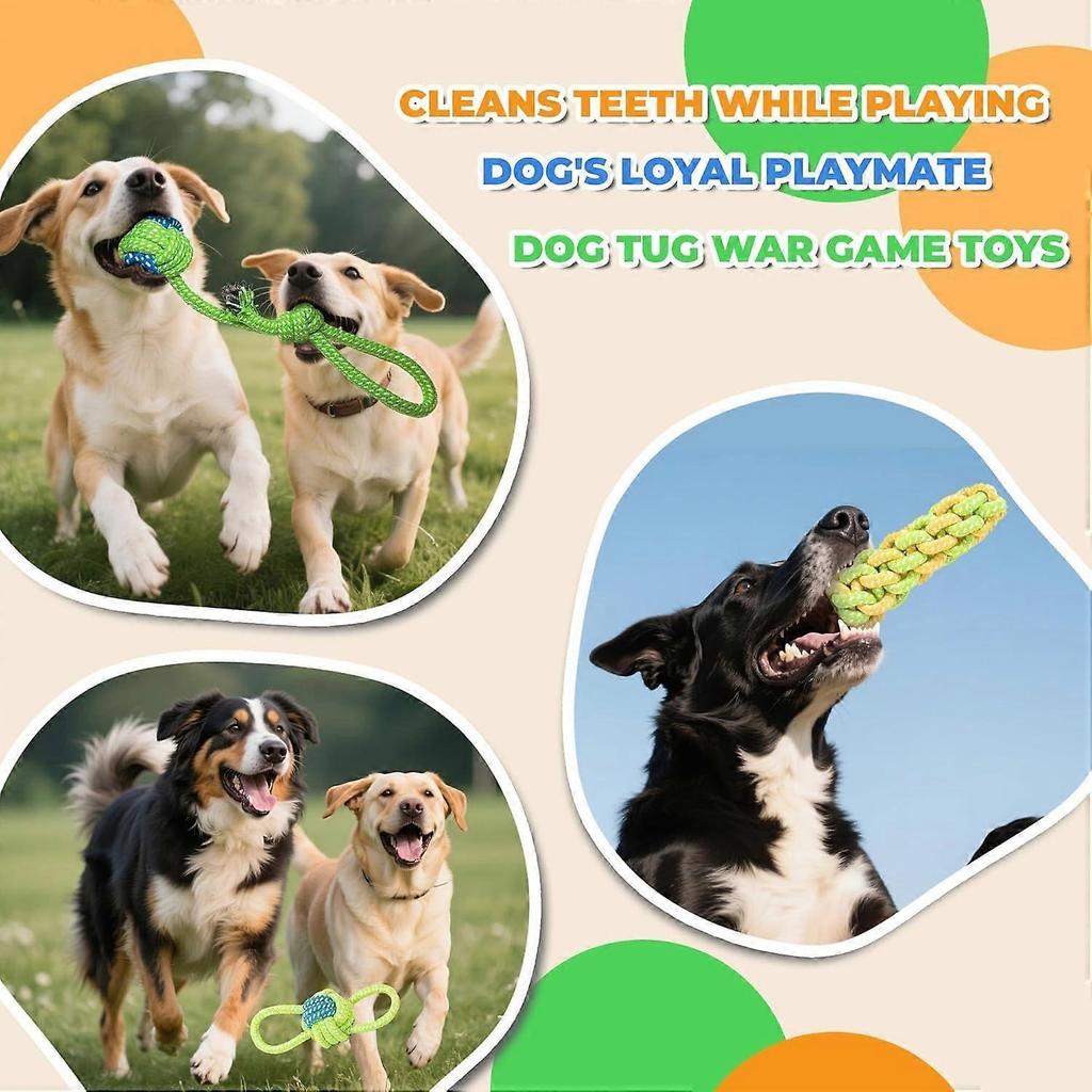 5 Pack Dog Rope Toys, Interactive Tough Chew Toys for Small and Medium Dogs, Clean Teeth and Relieve Boredom, Tug of War, Aggressive Chewers, Cotton R