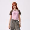 New MLB Preppy Style Collection Boston Red Sox SS25 Raglan Sleeve T Shirt Women's Pink 3FTSV0853-43PPM