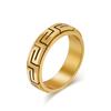 2026 Simple Personality Light Luxury Style Great Wall Pattern Ring Rotation and Decompression Relieve Anxiety Fashion Ring