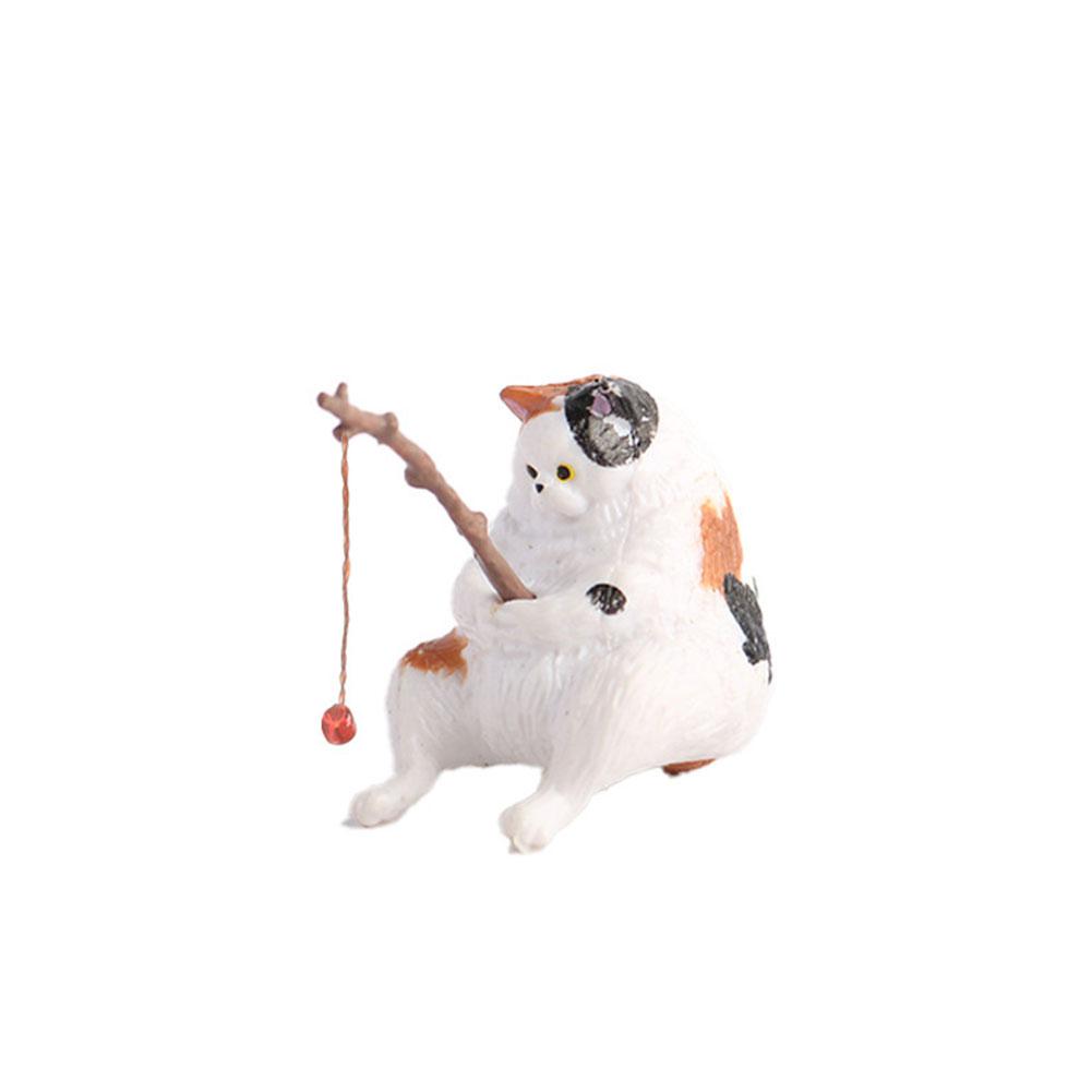 Fishing Cat Aquariums Decorations Fish Tank Hangable Landscape Aquarium Cat Fishing Ornament Home Aquarium Decor