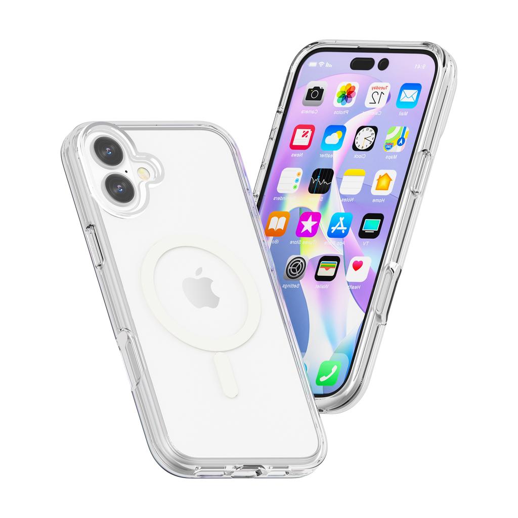 For iPhone 17 Magnetic Case Compatible with MagSafe PC+TPU Clear Phone Cover