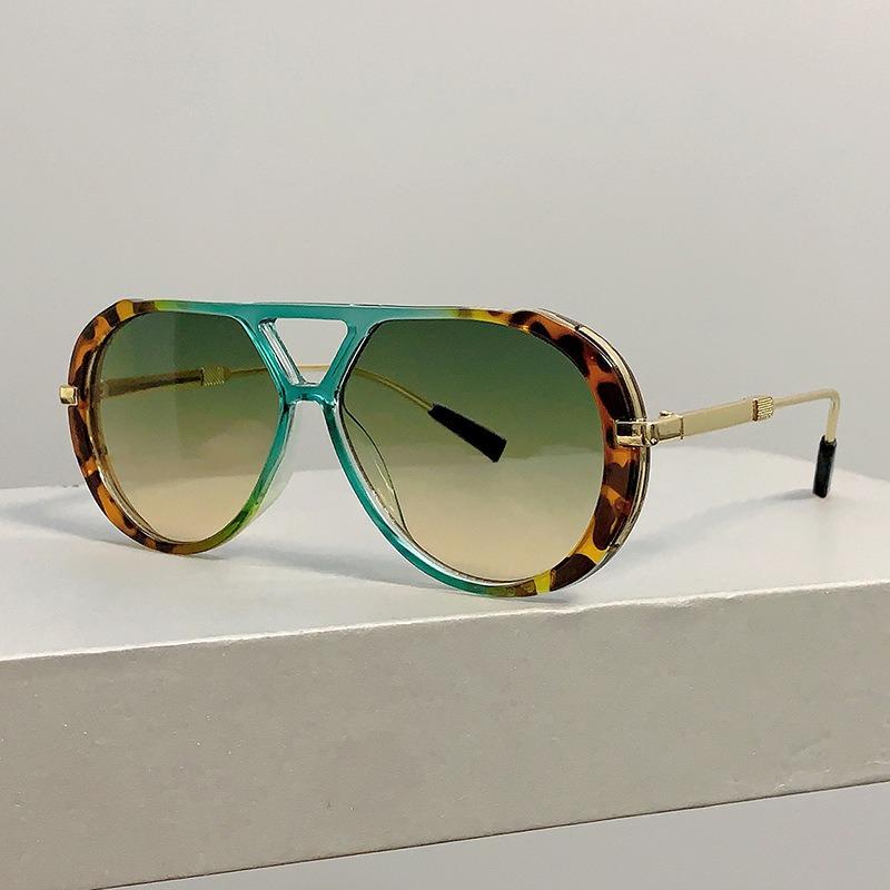 Nepolarizované Vintage Pilotné Slnečné Okuliare Módne Dvojitý Most Gradientné Viacfarebné Ležérne Okuliare Dámske Trendy Luxusný Dizajn Slnečné Okuliare