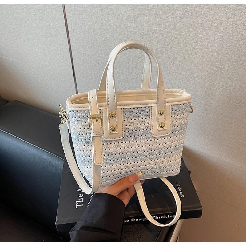 Popular Small Bag Women's Summer New Crossbody Knitted Woven Bag Portable Bucket Bag