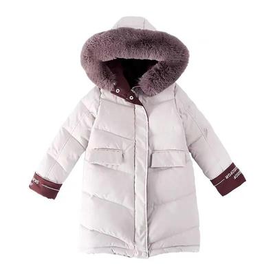 Girls Mid-length Warm Cotton Coat Korean Style Padded Jacket Children's Thick Windproof Cotton Clothing