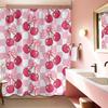 Roze Strikje Kers Douchegordijn Preppy Geruit Groovy Y2K Meisjes Badkamer Decoratie, Waterdichte Stof 72 X 72 Inch met Haken
