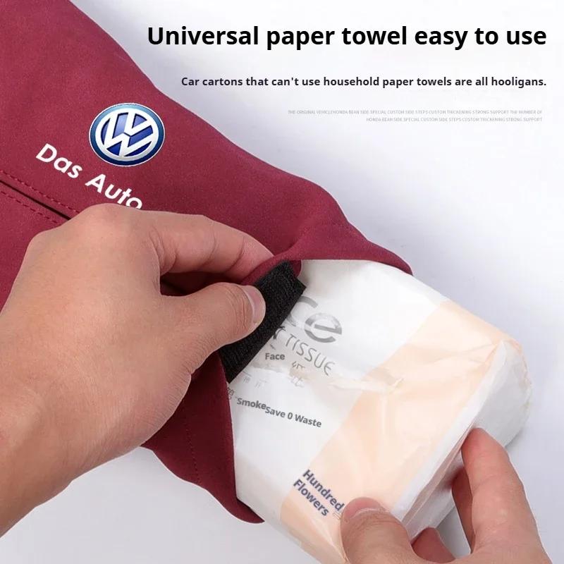 Car Tissue Bag Car Suede Tissue Box For VW Volkswagen Polo Tiguan Jetta Golf Lavida Octavia Passat Car Accessories