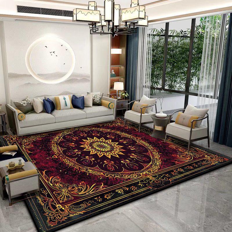 Persian Antiskid Carpet for Living Room Luxury Foldable Big Size Lounge Rug Easy Cleaning Entrance Door Mat Flannel Customizable
