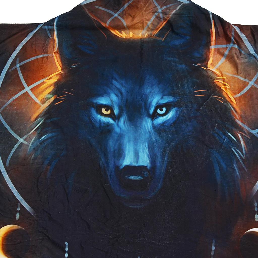 hooded wolf blanket