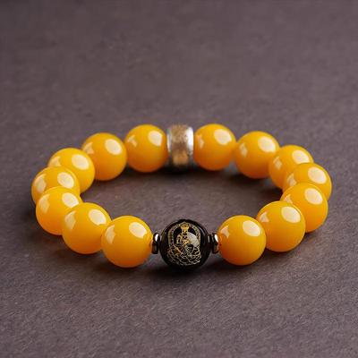Natural Yellow Agate Zodiac Guardian Bracelet for Men and Women - 7A Grade Benmingfo Jewelry