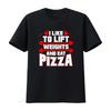 Funny Gym Workout Lift Weights Eat Pizza Slogan Print Casual T Shirt vintage Washed fashion Comfortable Versatile