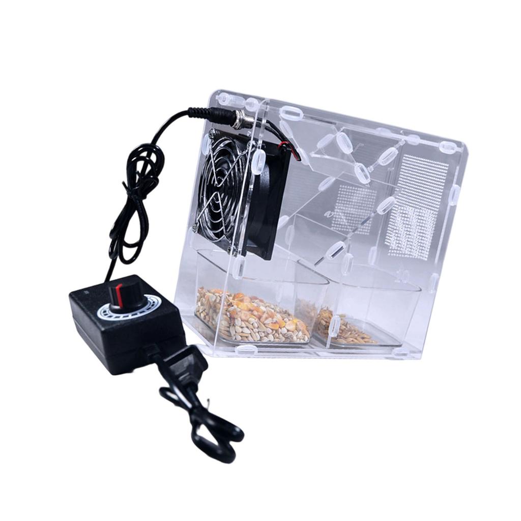 Bird Seed Processor Acrylic Shell Splitter Adjustable Speed Fan Detachable Washable for Quick and Efficient Shelling