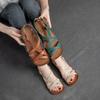 Simple Genuine Leather Flat Sandals Casual Solid Color Soft Sole Comfortable Versatile Women Shoes