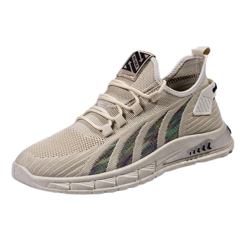 New men's shoes spring and summer fly-woven breathable fashion lace-up sneakers