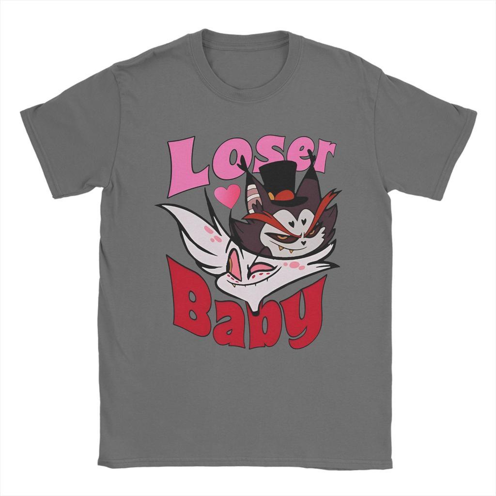 Men's T-Shirt Hazbins Hotels Double Trouble Grinning Casual Cotton Tee Shirt Short Sleeve  T Shirt Crewneck Clothing Plus Size