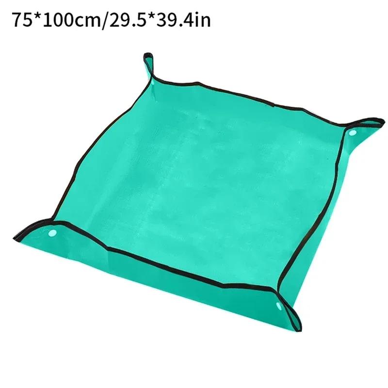 Estera de jardinería de 50/66/75/100 cm, estera de PE para trasplantar plantas, impermeable, cuadrada, para macetas, gruesa, plegable, accesorios de jardín