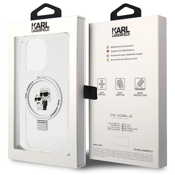 Karl Lagerfeld Klhmp13Lhmrskch Iphone 13 Pro / 13 6.1 Biały/White Hardcase Ring Stand Karl&Choupettte Magsafe
