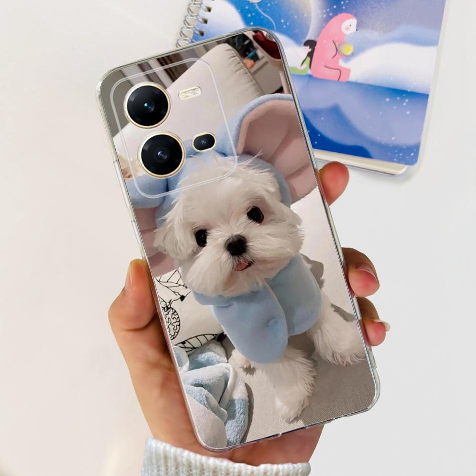 

Чехол для Vivo V25 5G Vivo V25e V 25 25E 4G V2202 V2201 Милый узор с пандами и цветами Мягкий силиконовый ТПУ чехол для телефона Vivo V25