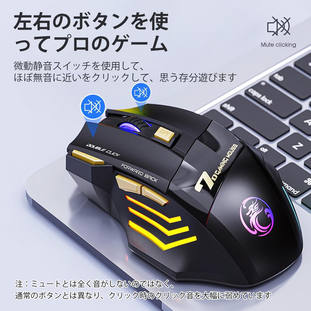 Quiet Mouse with USB Mechanical for DPI Compatible with iPads and PCs Wireless, Rechargeable, Ergonomic, 2.4G Receiver, Style, Laptops, Compact,