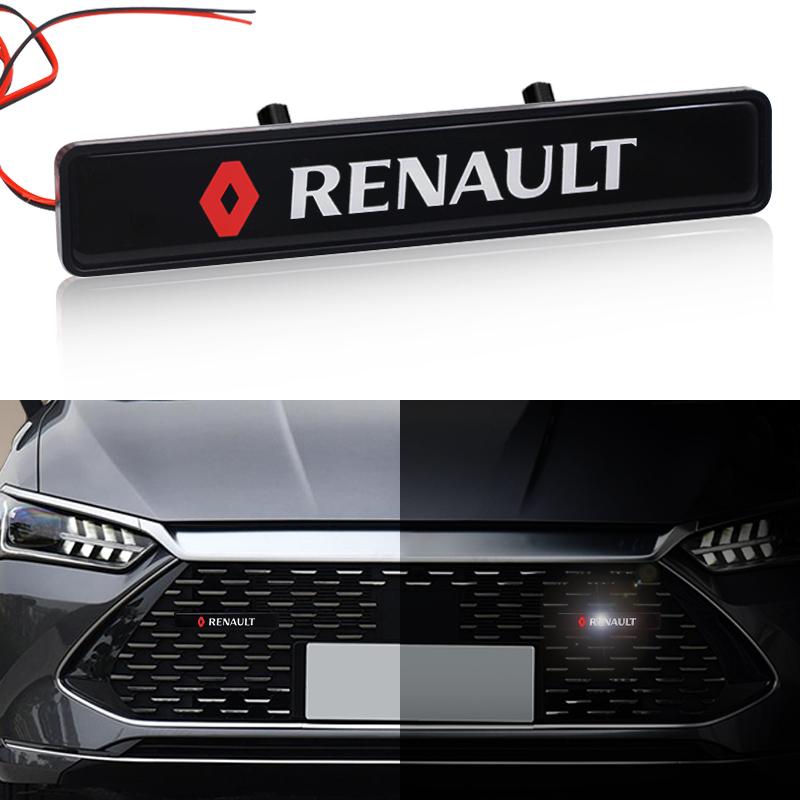 Car Front Cover Grille Lamp Emblem Decor LED Lightings for Renault Megane 2 3 4 Twingo Clio Talisman Captur Trafic Kwid Scenic 2 R222