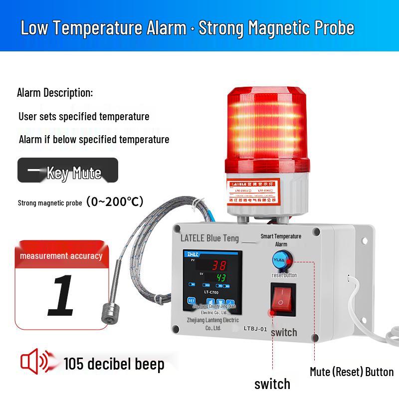 Room High/Low Temperature Alarm for Aquaculture and Oven