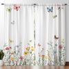 2PCS Digital Printed Curtains, Colorful Butterflies Flying Insect Nature, Window Drapes for Living Room Bedroom Home Decoration