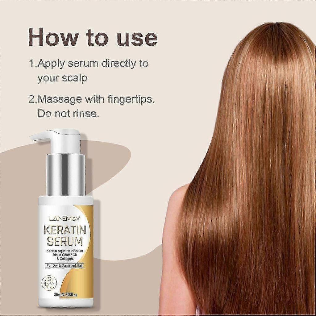 Keratin Infused Hair Serum - Anti-Frizz and Heat Protection for Damaged Hair, Adds Shine and Repair