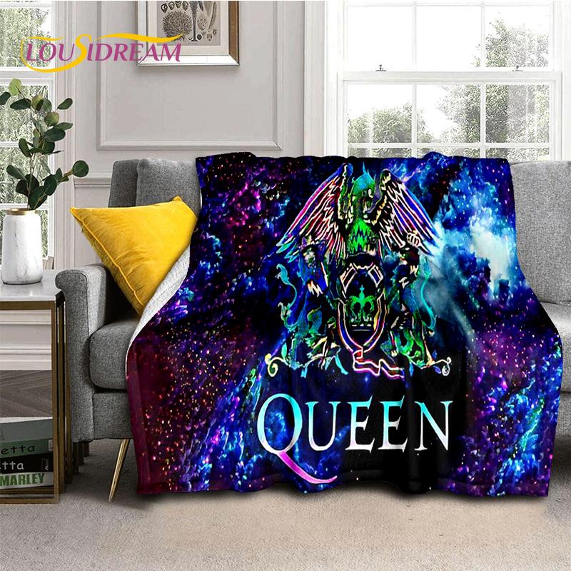 2025 Classics Queen-Rock-Band Freddie Blanket,Soft Throw Blanket for Home Bedroom Bed Sofa Picnic Travel Office Cover Gifts Kids