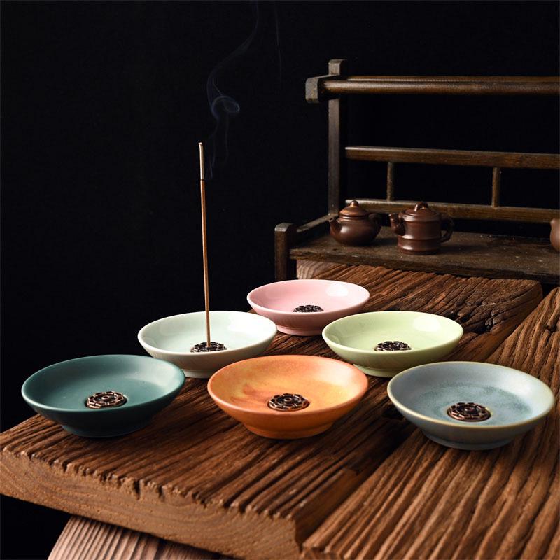 Colorful Small Ceramic Incense Holder for Sandalwood and Agarwood