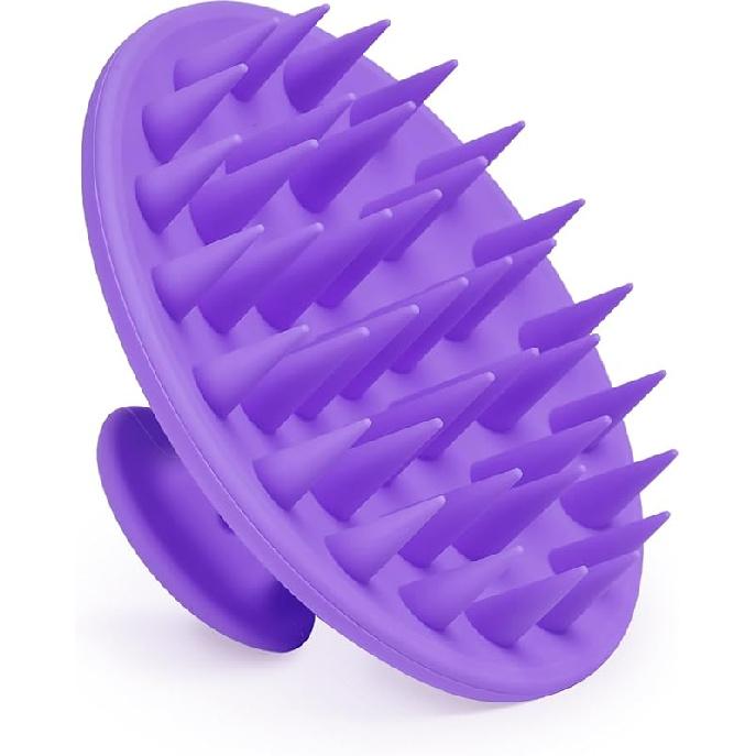 Silicone Scalp Massager Shampoo Brush, Scalp Brush for Hair Growth & Dandruff Removal, Hair Scrubber Scalp Stimulator Exfoliator Brush with Soft фиолетовый