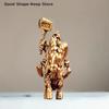 Brass Goat Dwarf Warrior Figurine Miniature Desktop Ornaments Retro Metal Models Statue Brass elderly deer riding ornament