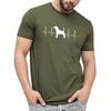 Cheap Tshirt Street Wear Women Oneck tshirt Cotton Dog Silhouette Heartbeat Pattern Print Comfort Man Tee shirt Mens Tshirt