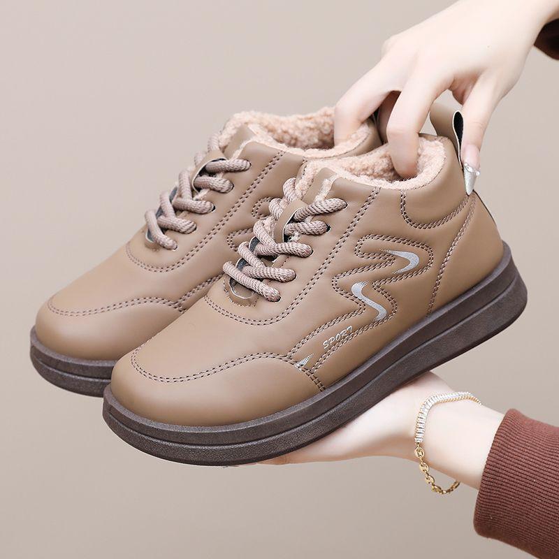 

Осень-зима женские сапоги из искусственной кожи, уличные ботильоны, походные кроссовки, плюшевые теплые шорты, ботинки 41 кофейный