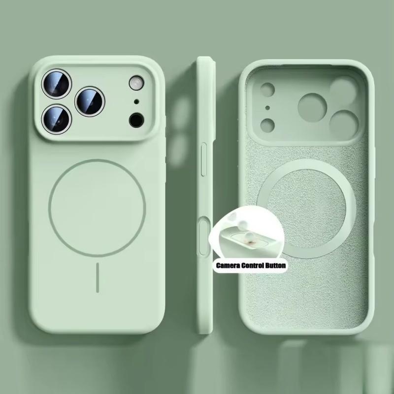 Liquid Silicone Magsafe Case for iPhone 17 Pro Max 17 Air Soft Magnetic Charing Cover for iPhone 13 14 15 16 Pro Max Plus