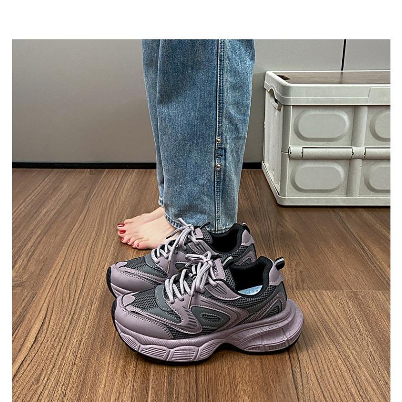 Thick Sole Women's Lace-up Casual Shoes, Temperament Comfortable Breathable Shoes