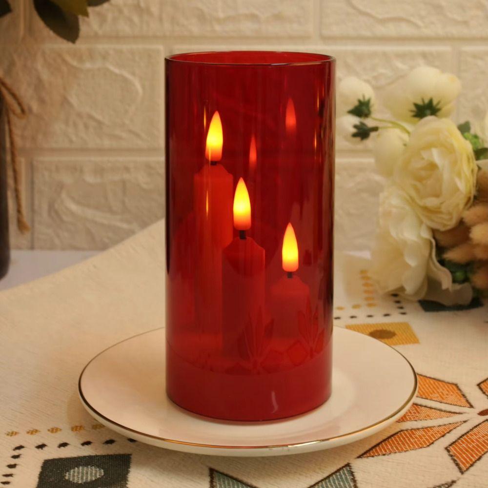 3 in 1 Design LED Electronic Candles Warm Light Fake Candle Lights  Christmas Decor