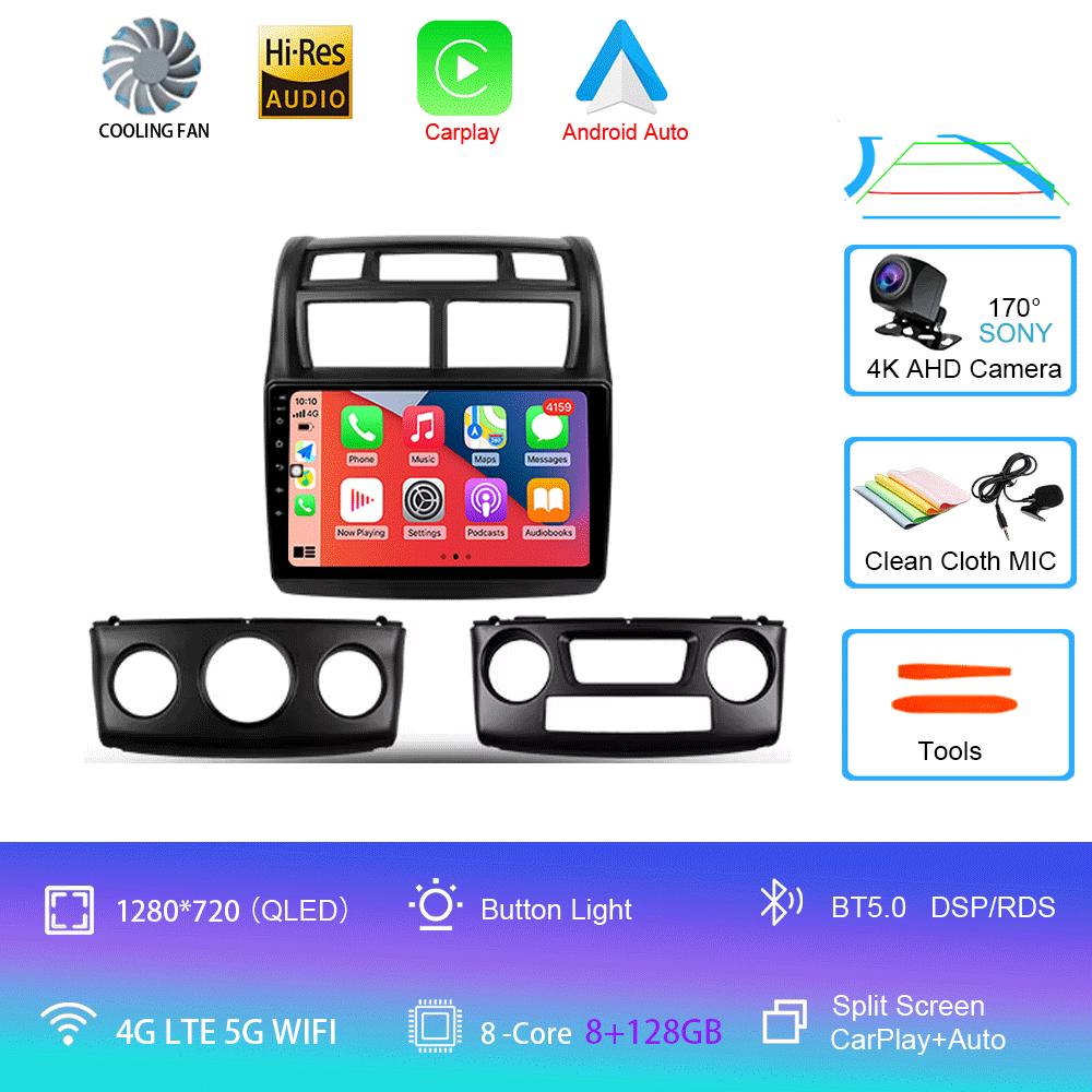 Car Radio Android 14 For Kia Sportage 2 2004 2005 2006 2007-2010 Navigation GPS Multimedia Video Player Stereo Wireless Carplay