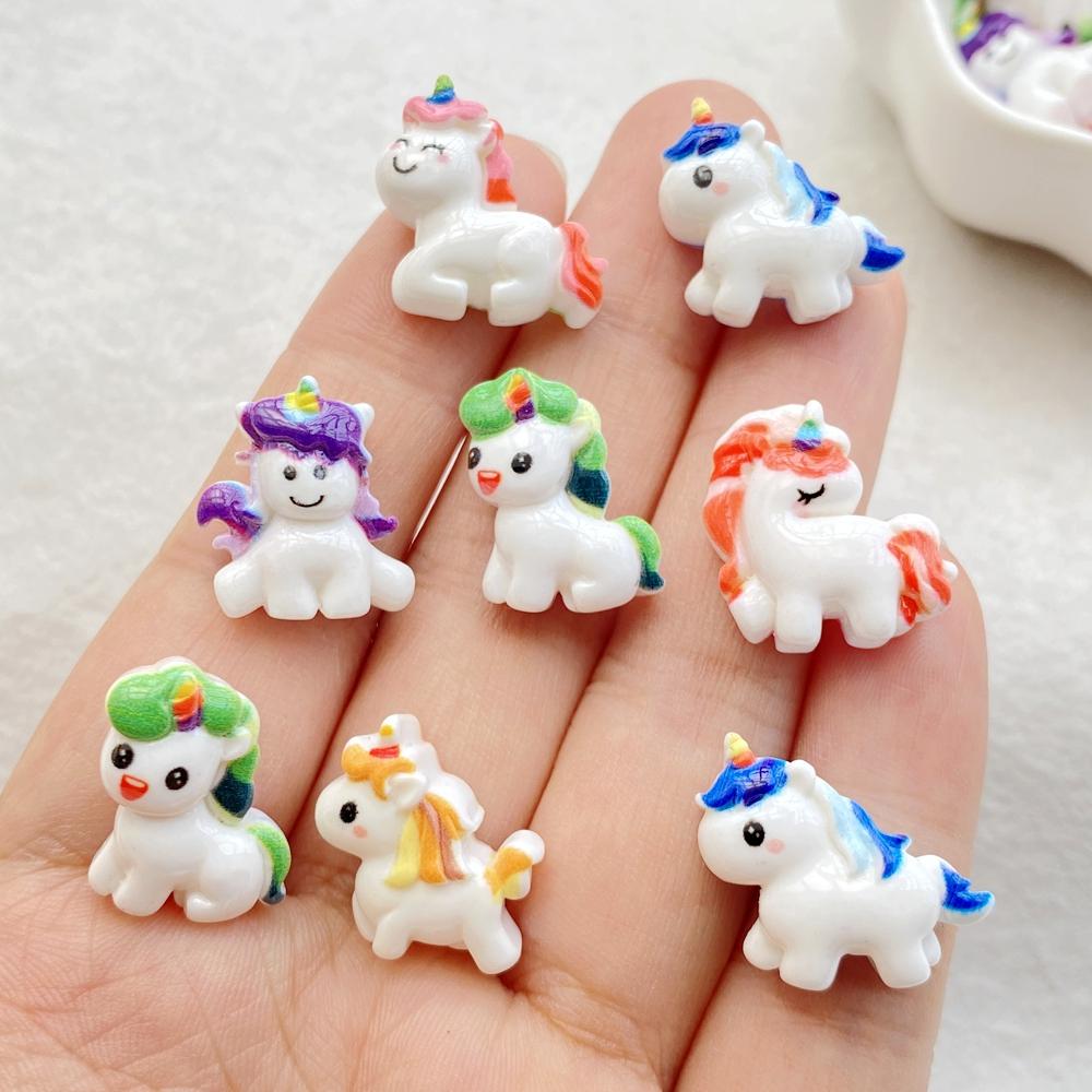 20 Stück Niedliche Cartoon Einhorn Pony Flache Rückseite Harz Scrapbooking DIY Schmuck Basteln Dekoration Zubehör