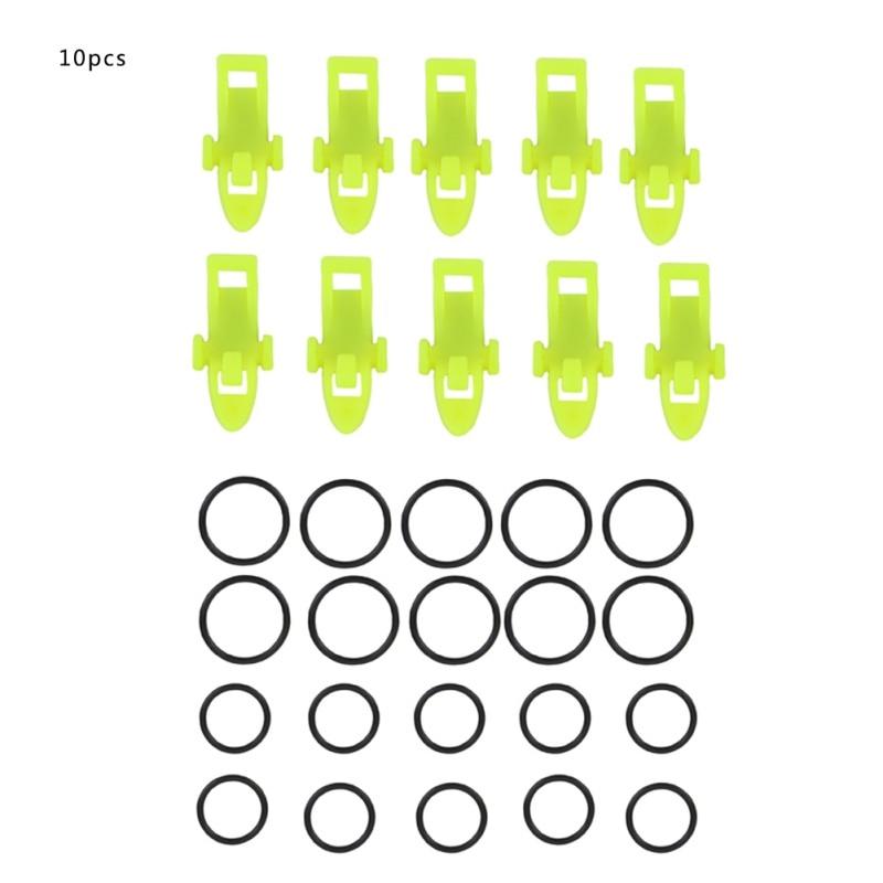 

10pcs Fixed Bait Tools Fishing Hook Lure Bait With Rubber Rings Fishing Gear United States зелений