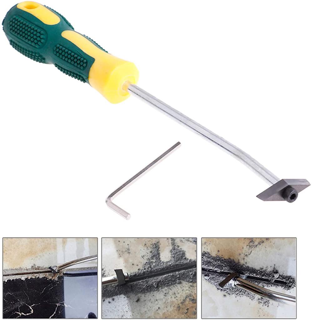 4 In 1 Tungsten Steel Grout Removal Tool Ceramic Tile Grout Remover Tile Gap Cleaner Cone for Floor Wall Seam Cleaning Hand Tool