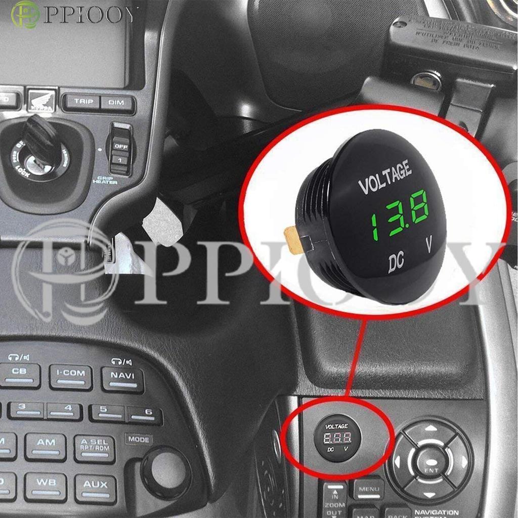 PPIOOY Waterproof Voltmeter for Motorcycle Car Digital Display LED Display