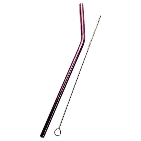 Stainless Steel Straw Reusable BPA-free Colorful Ice Flower Design Drinking Straw with Cleaning Brush